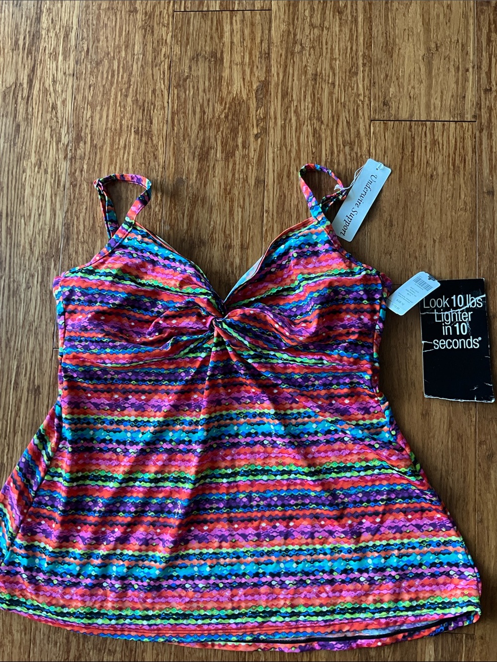 Miraclesuit Multicolor Striped Swim tankini top